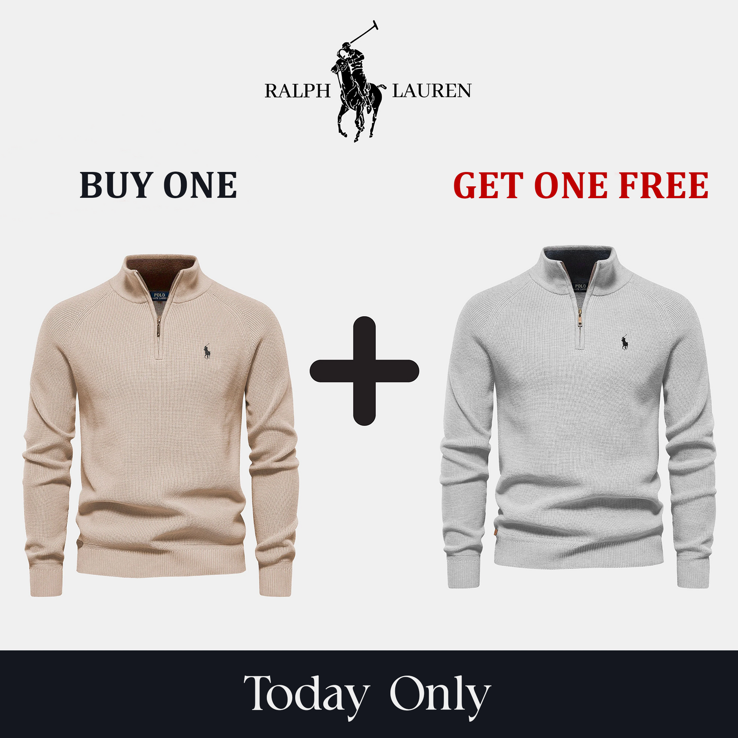 Zip-Neck Sweater 1+1 Offer